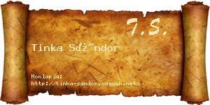 Tinka Sándor névjegykártya