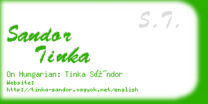 sandor tinka business card